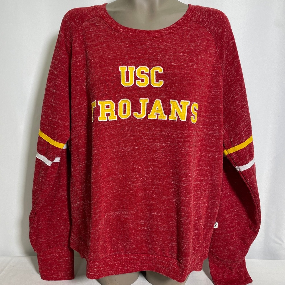 USC Trojans NCAA Colosseum Red Marl Raglan Sleeve Sweatshirt Women's XL